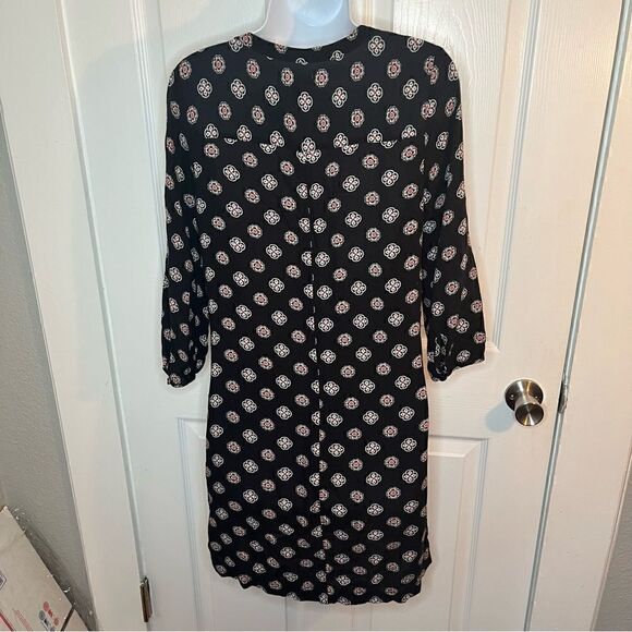 Old Navy Casual Floral Medallion Print MicroPleat front Tshirt Dress Navy XS - Picture 6 of 12